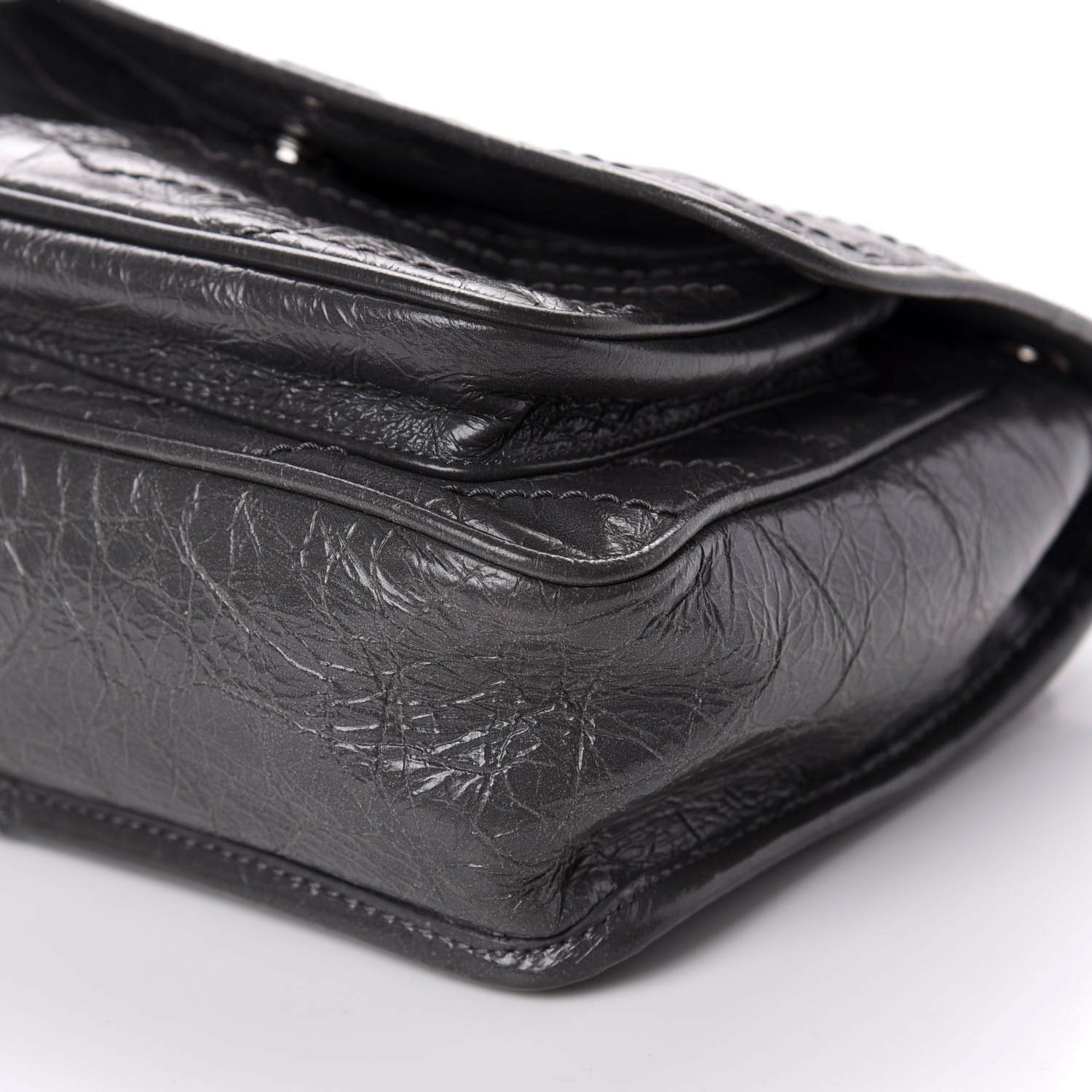 Saint Laurent Crinkled Calfskin Matelasse Monogram Baby Niki Chain Satchel Storm 7 of 11