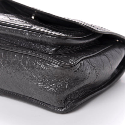 Saint Laurent Crinkled Calfskin Matelasse Monogram Baby Niki Chain Satchel Storm 7 of 11