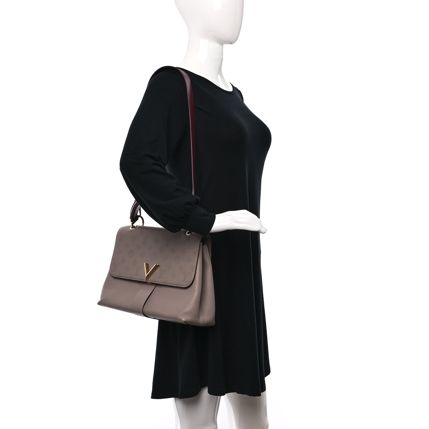 Louis Vuitton Calfskin Monogram Very One Handle Mastic Raisin 2 of 9