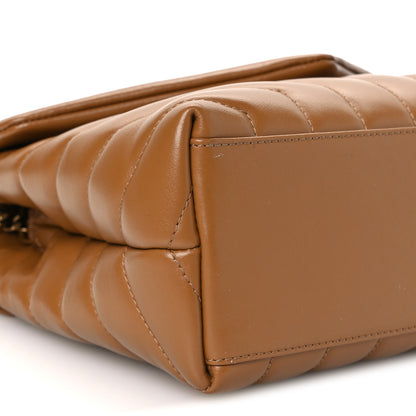 Saint Laurent Calfskin Y Quilted Monogram Small Loulou Chain Satchel Dark Natural 10 of 11