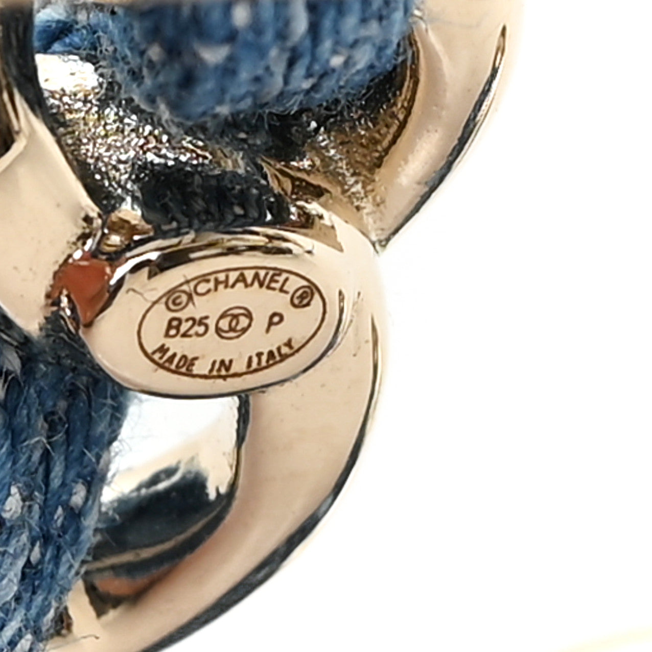 Chanel Metal Denim Braided CC Brooch Blue Gold 1774029 – FASHIONPHILE