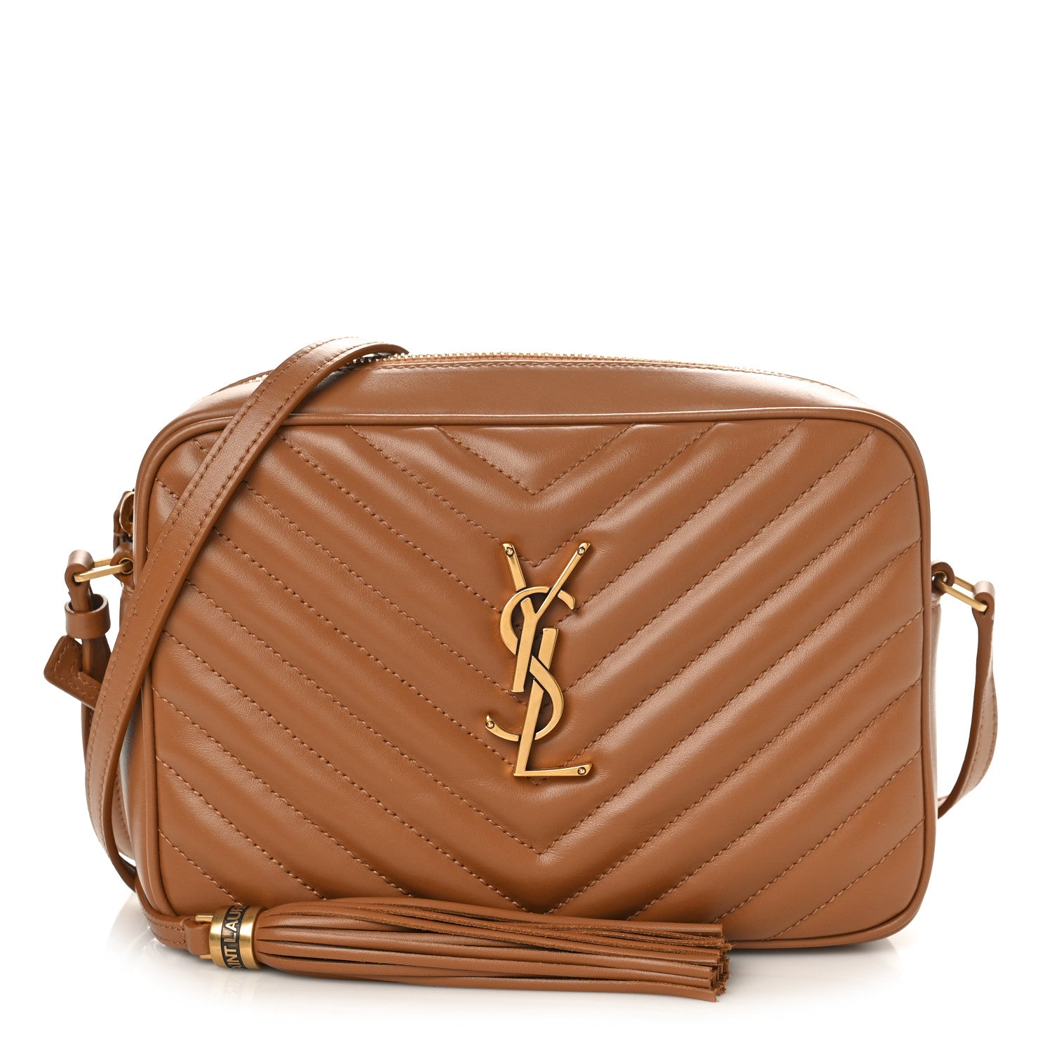Saint Laurent Calfskin Matelasse Monogram Lou Camera Bag Cinnamon 1 of 8