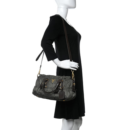 Prada Tessuto Nylon Gaufre Shopping Satchel Fumo 3 of 14