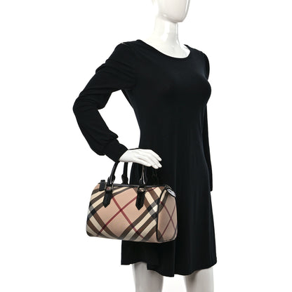 Burberry Nova Check Patent Small Chester Bowling Bag Black 2 of 8