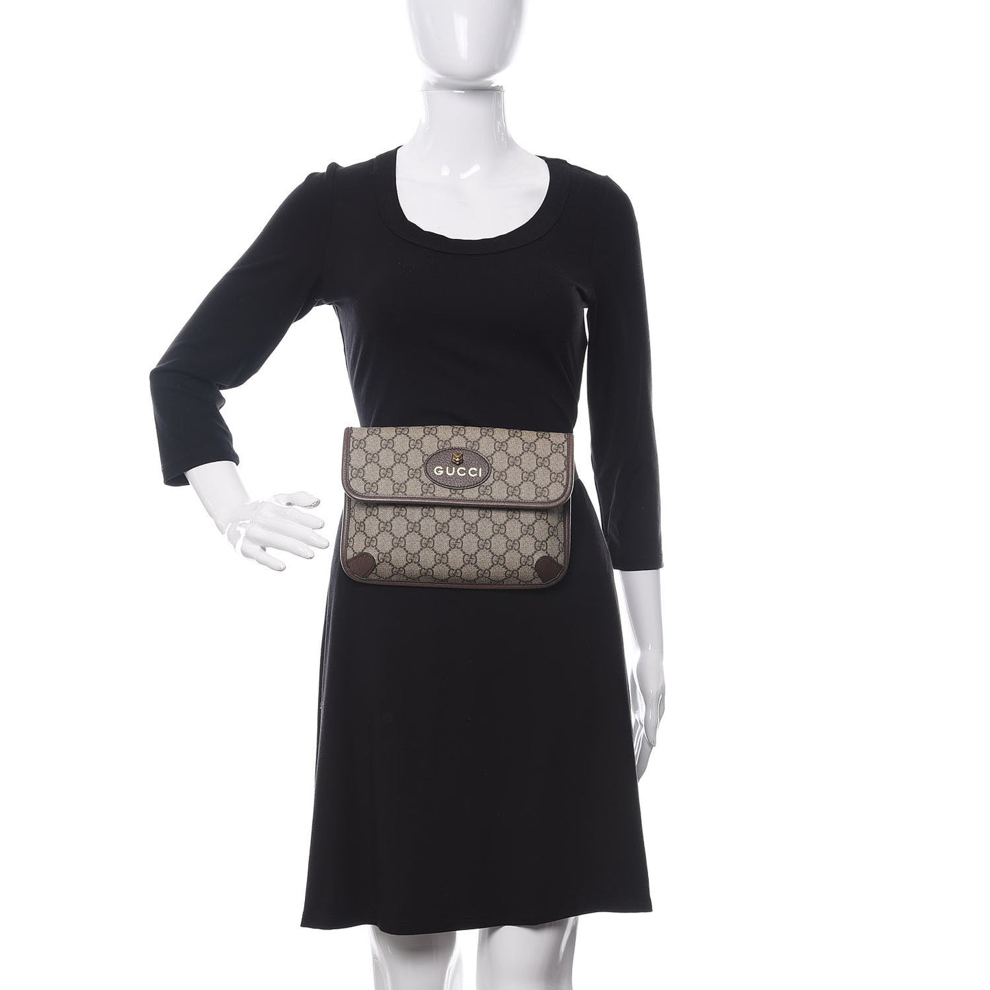 GG Supreme Monogram Neo Vintage Web Belt Bag Brown