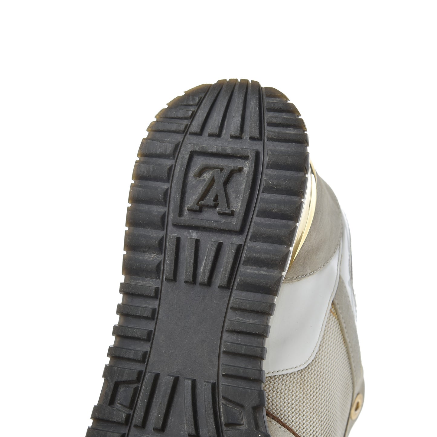 Suede Reverse Monogram Run Away Sneakers 37 White