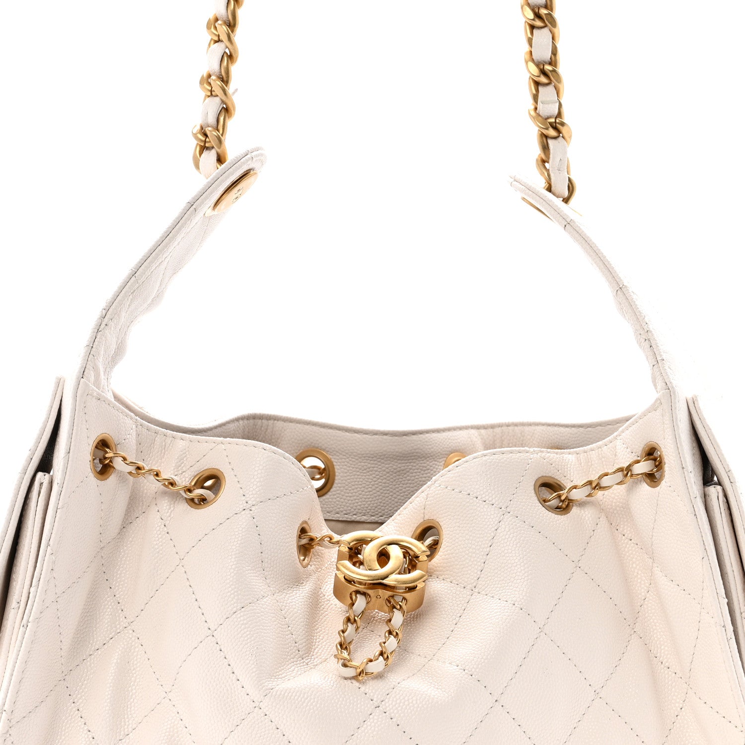 Chanel Caviar Quilted Small Chanel 25 Handbag White 8 of 12