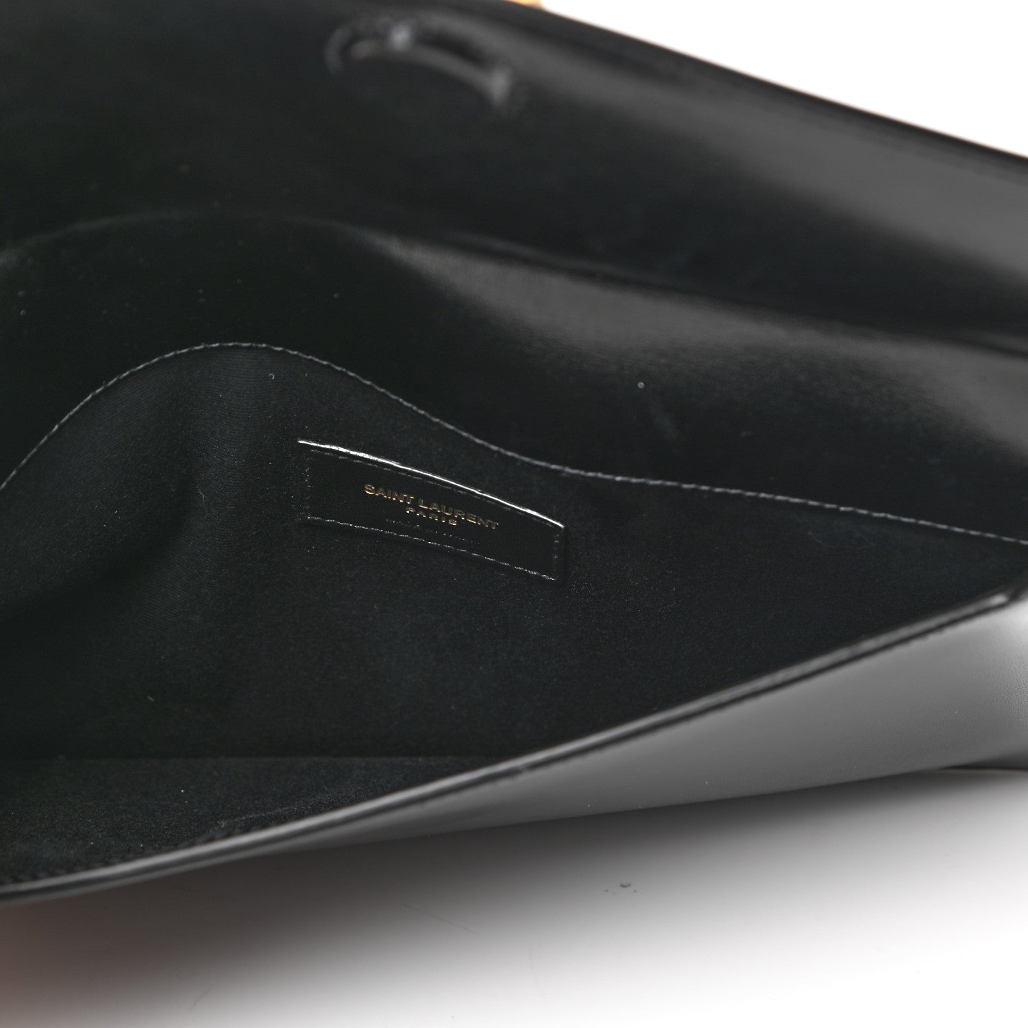 Saint Laurent Smooth Shiny Calfskin Monogram Uptown Pouch Black 5 of 6