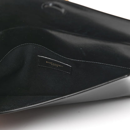 Saint Laurent Smooth Shiny Calfskin Monogram Uptown Pouch Black 5 of 6