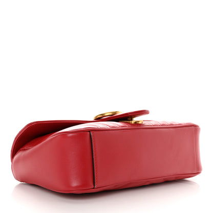 Gucci Calfskin Matelasse Small GG Marmont Shoulder Bag Hibiscus Red 4 of 10