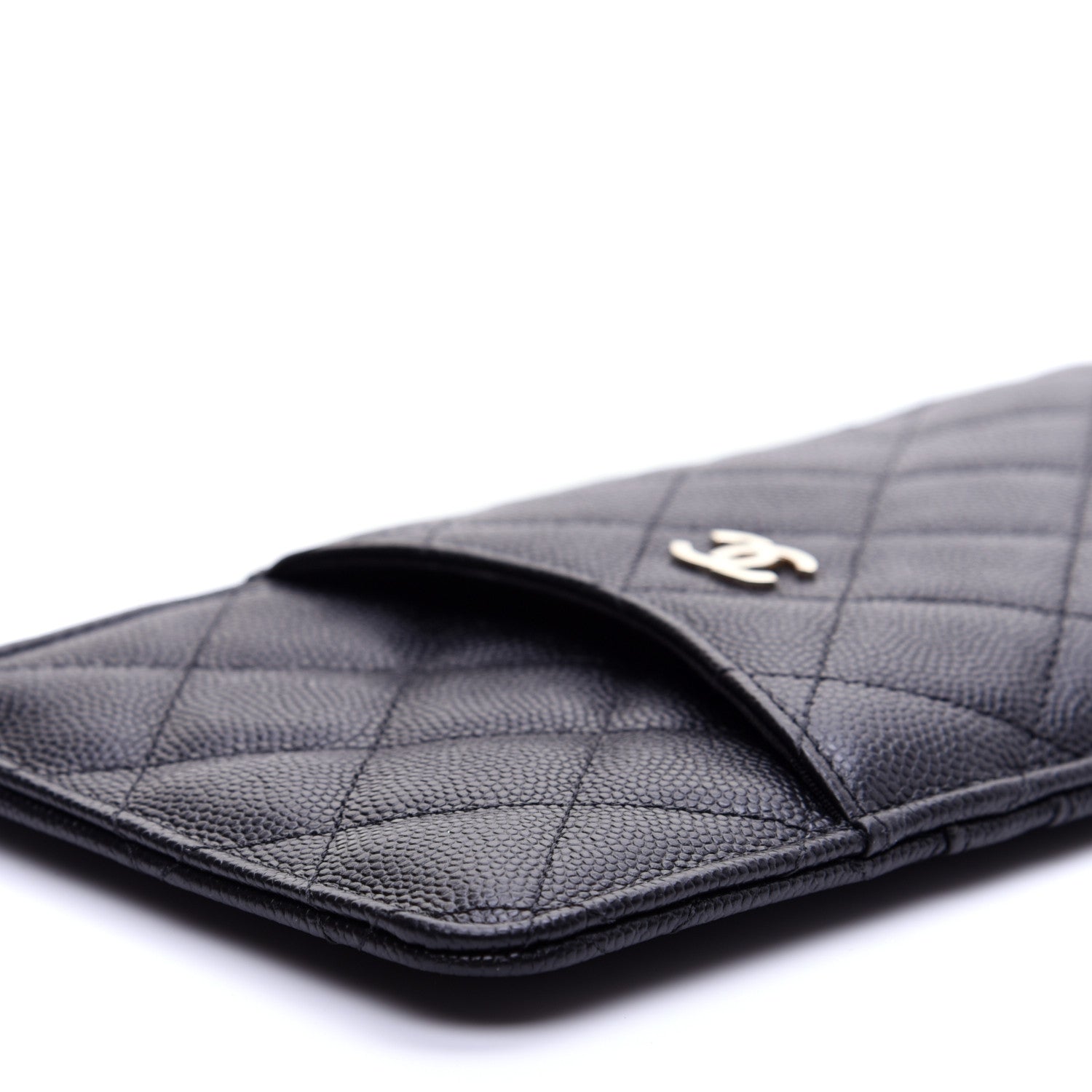 Chanel Caviar Quilted Classic Flat Wallet Pouch Black 6 of 11