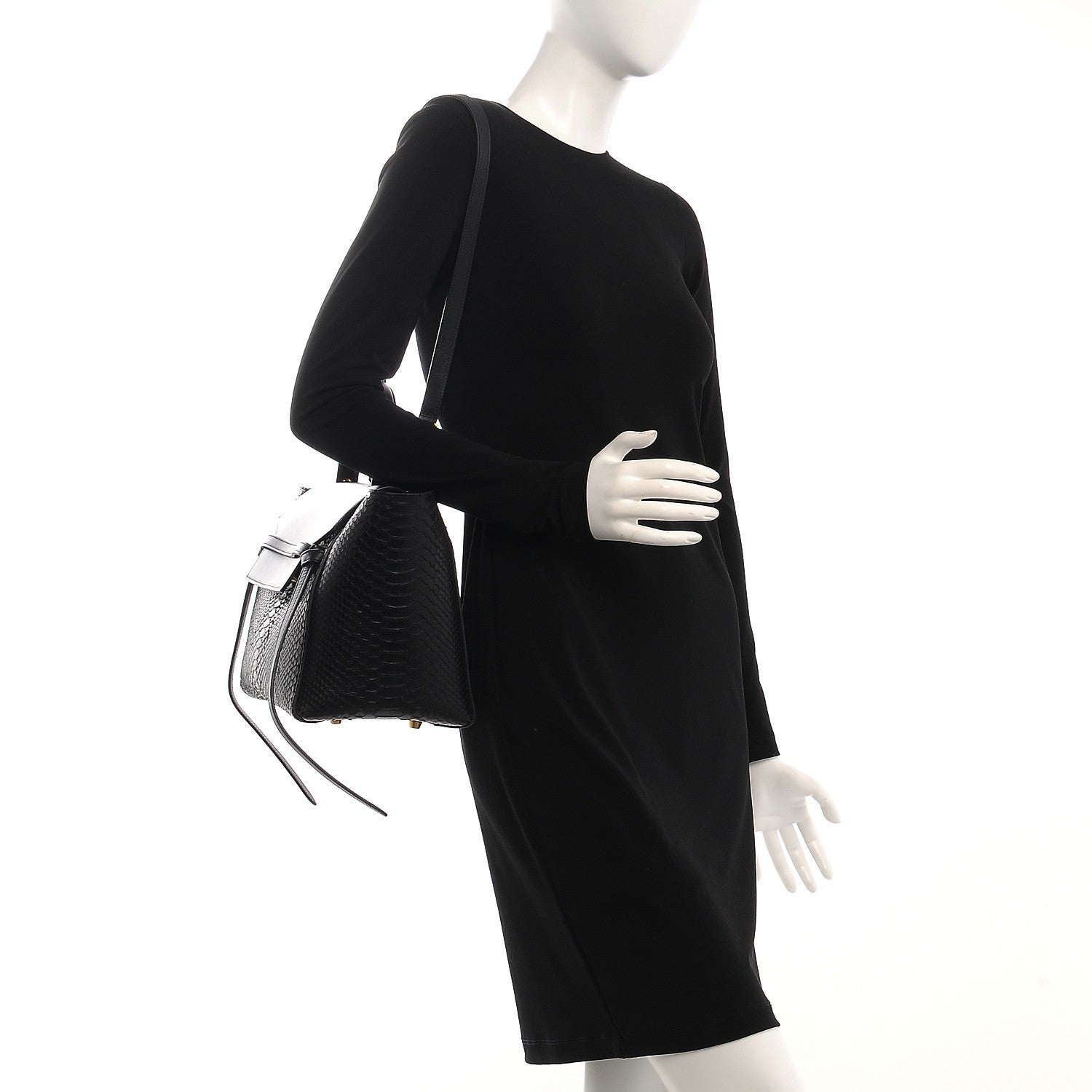 Celine Python Calfskin Mini Belt Bag Black 2 of 14