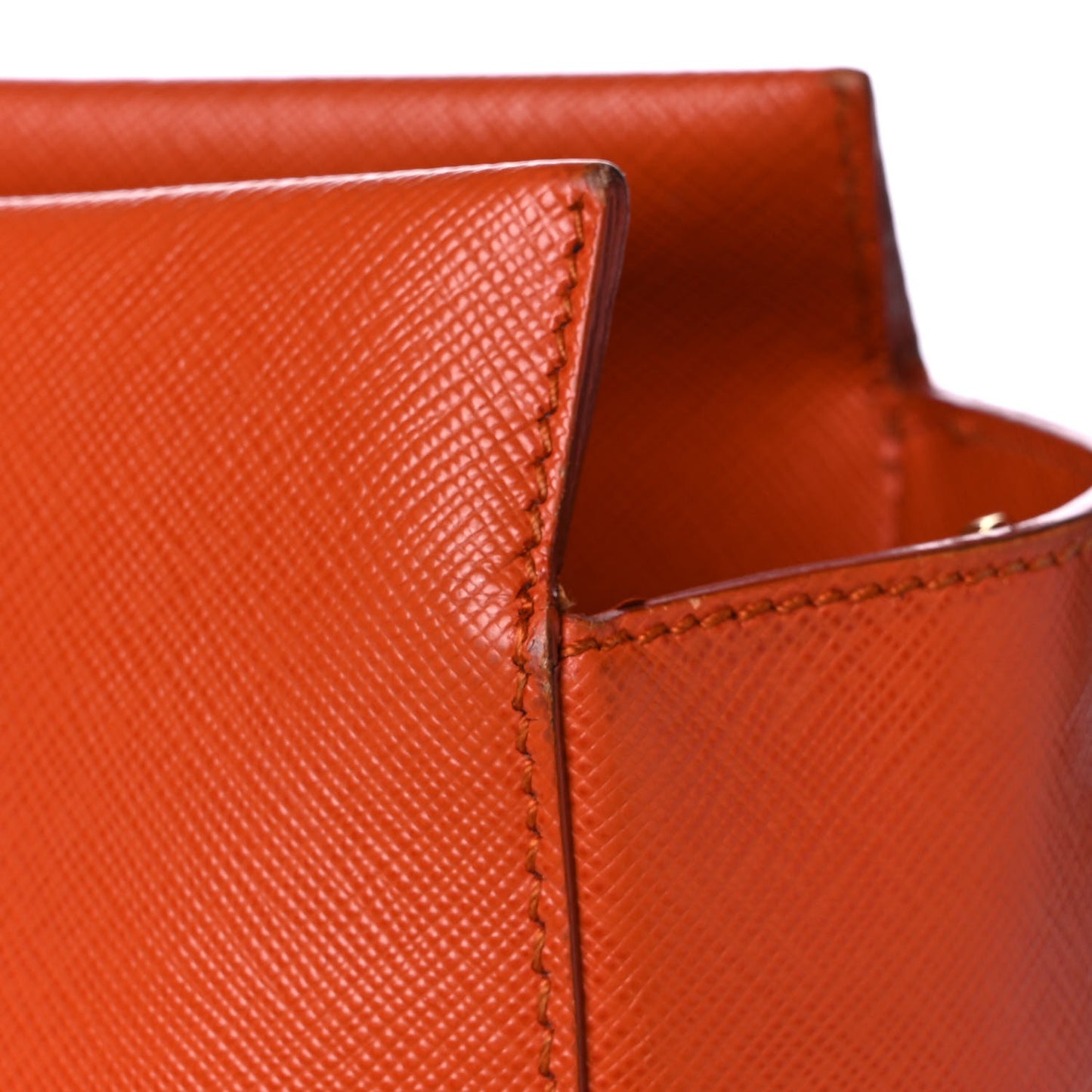 Saffiano Lux Double Handle Shopping Tote Papaya
