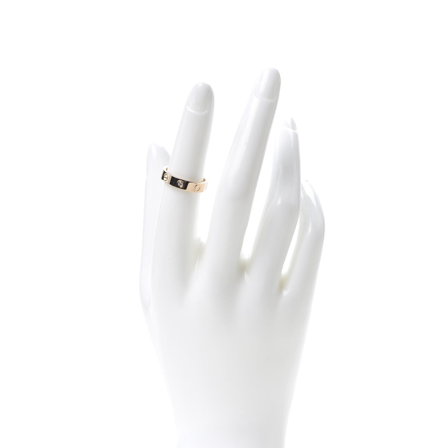 Cartier 18K Pink Gold Diamond 4mm LOVE Wedding Band Ring 51 5.75 2 of 5