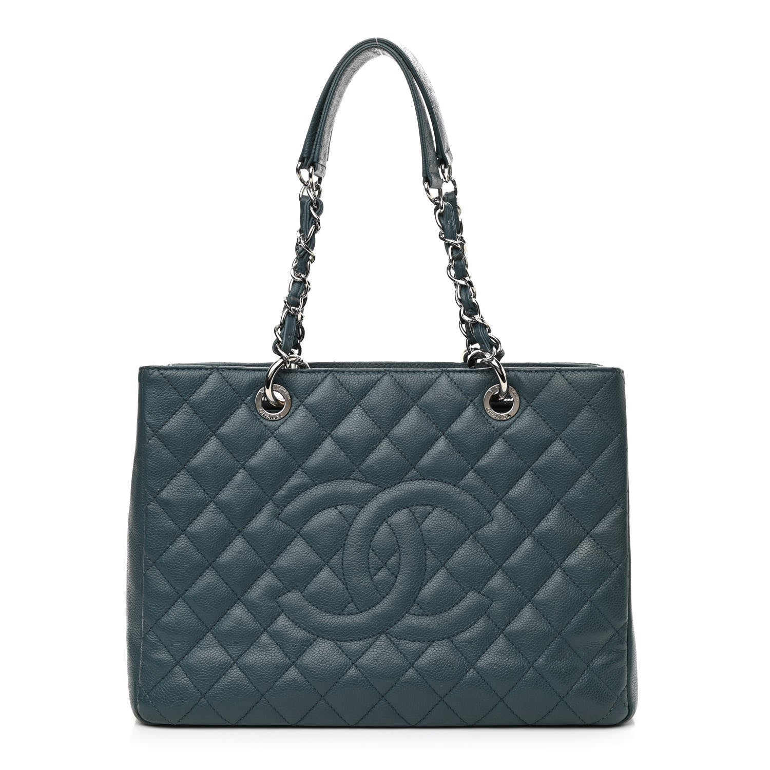 Chanel Caviar Quilted Grand Shopping Tote GST Blue 1 of 18