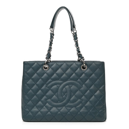 Chanel Caviar Quilted Grand Shopping Tote GST Blue 1 of 18