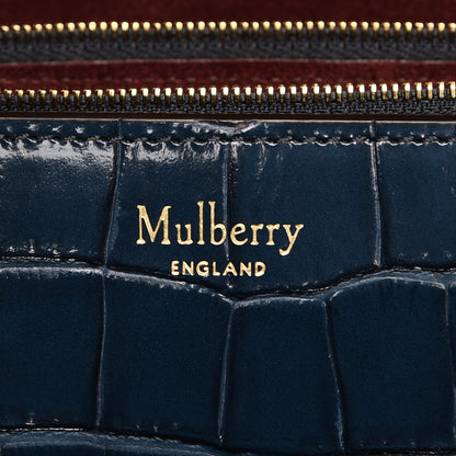 Mulberry Calfskin Croc Print Pembroke Shoulder Bag Navy 6 of 8