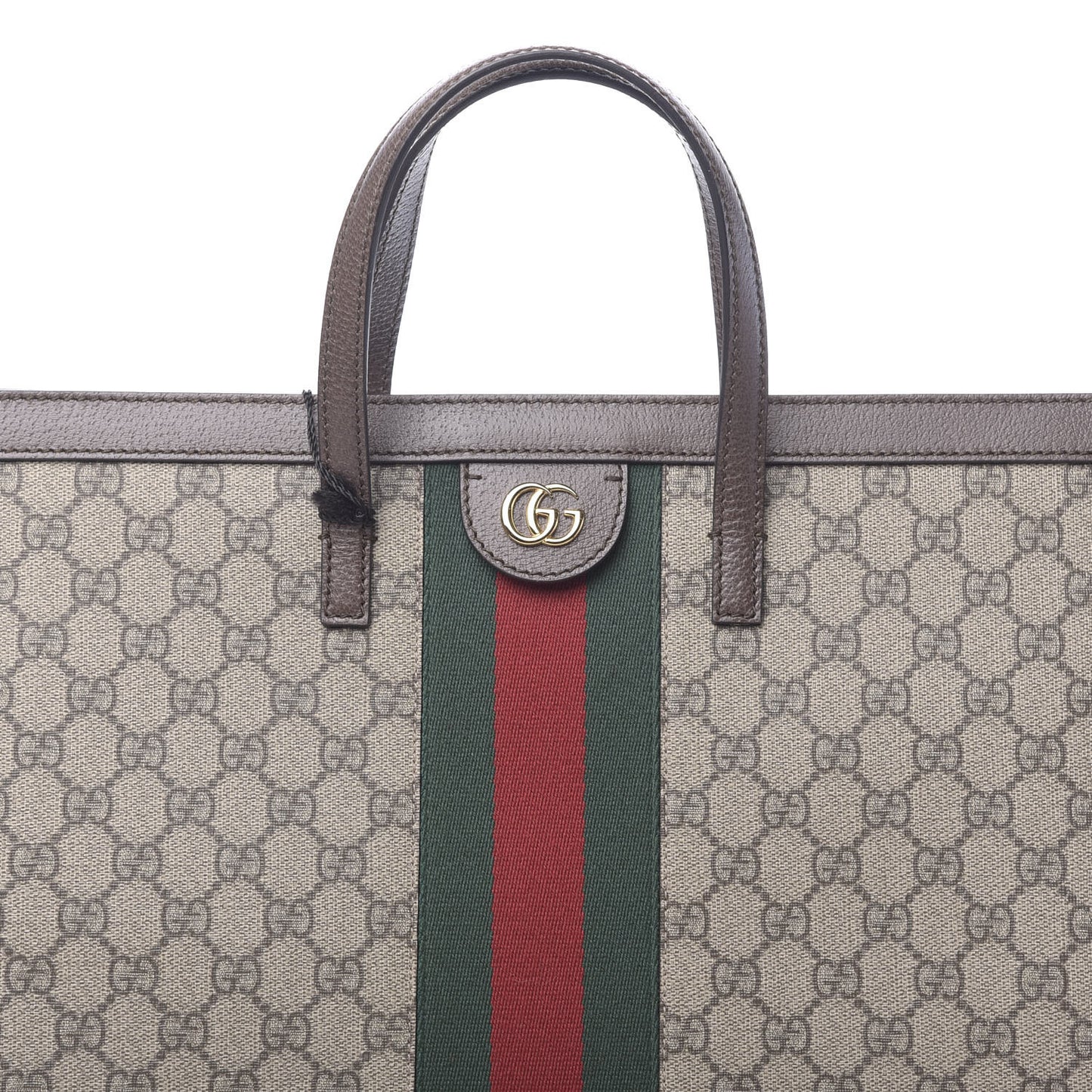 GG Supreme Monogram Web Ophidia Vertical Tote Brown