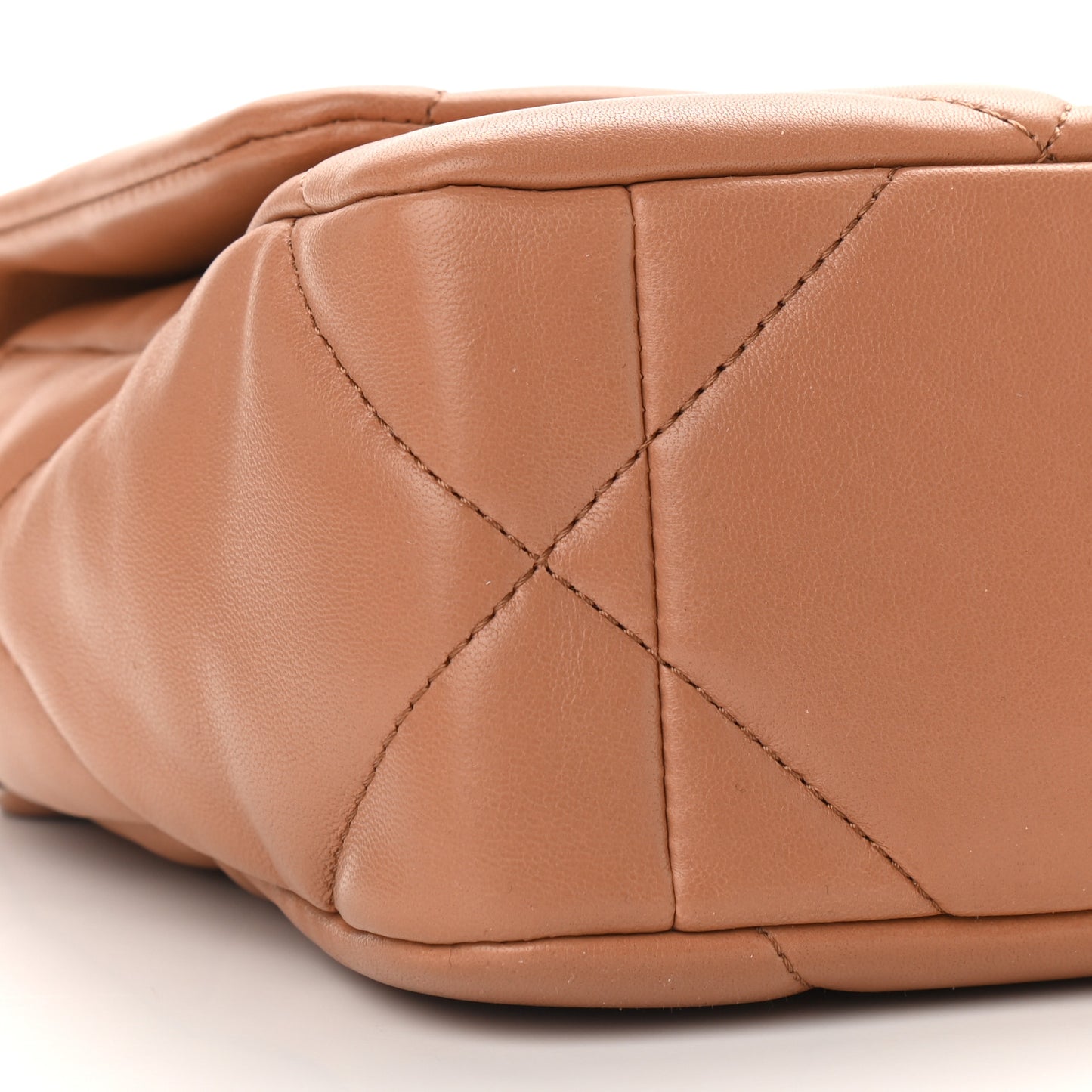 Lambskin Quilted Medium Chanel 19 Flap Light Brown