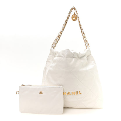 Chanel Shiny Calfskin Quilted Chanel 22 White 3 of 11