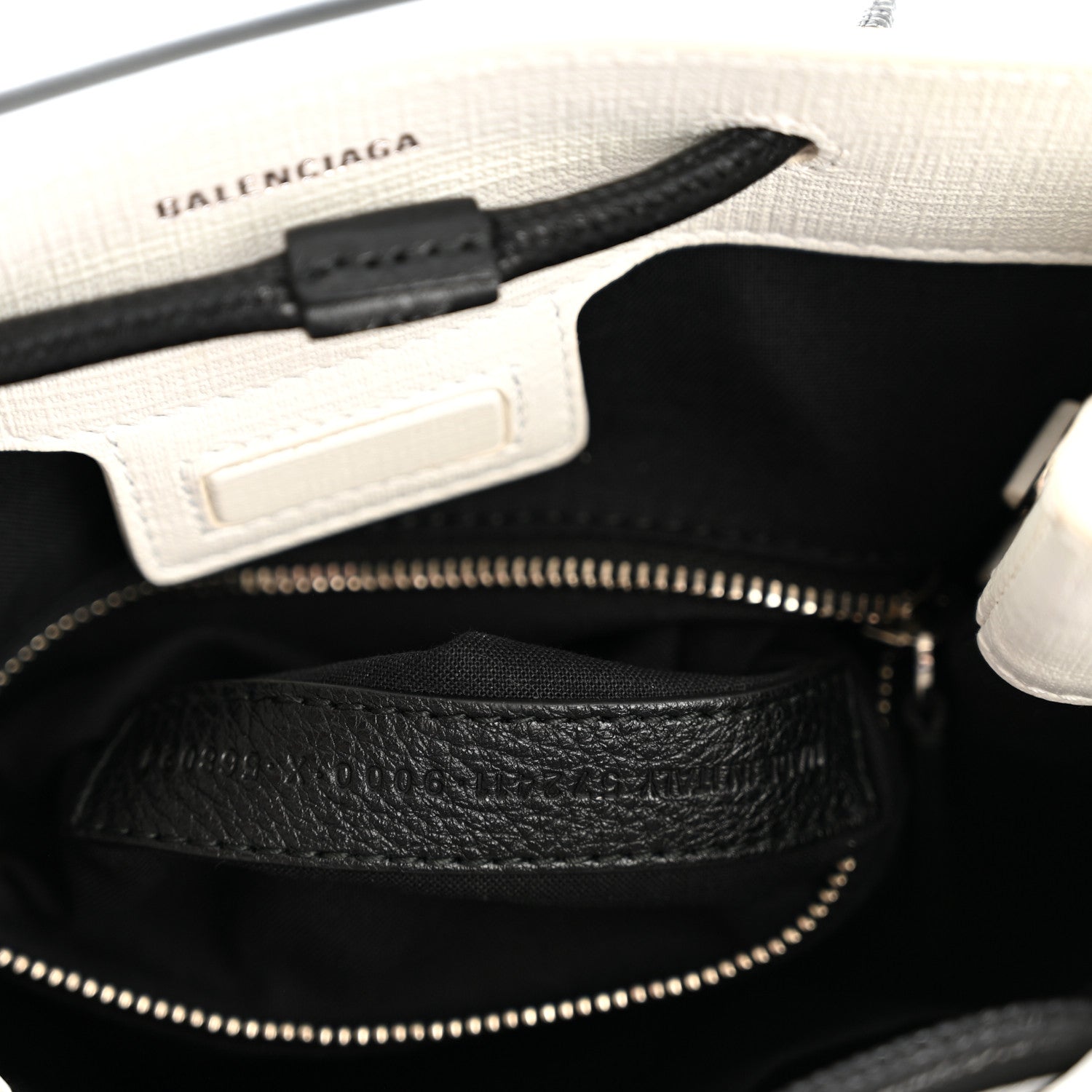 Balenciaga Squared Calfskin Logo North South Shopper Tote XXS White 7 of 15