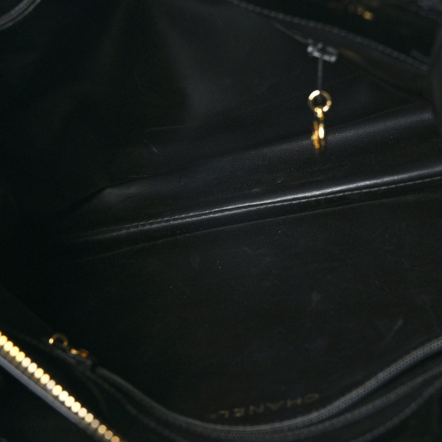 Patent CC Shoulder Bag Black