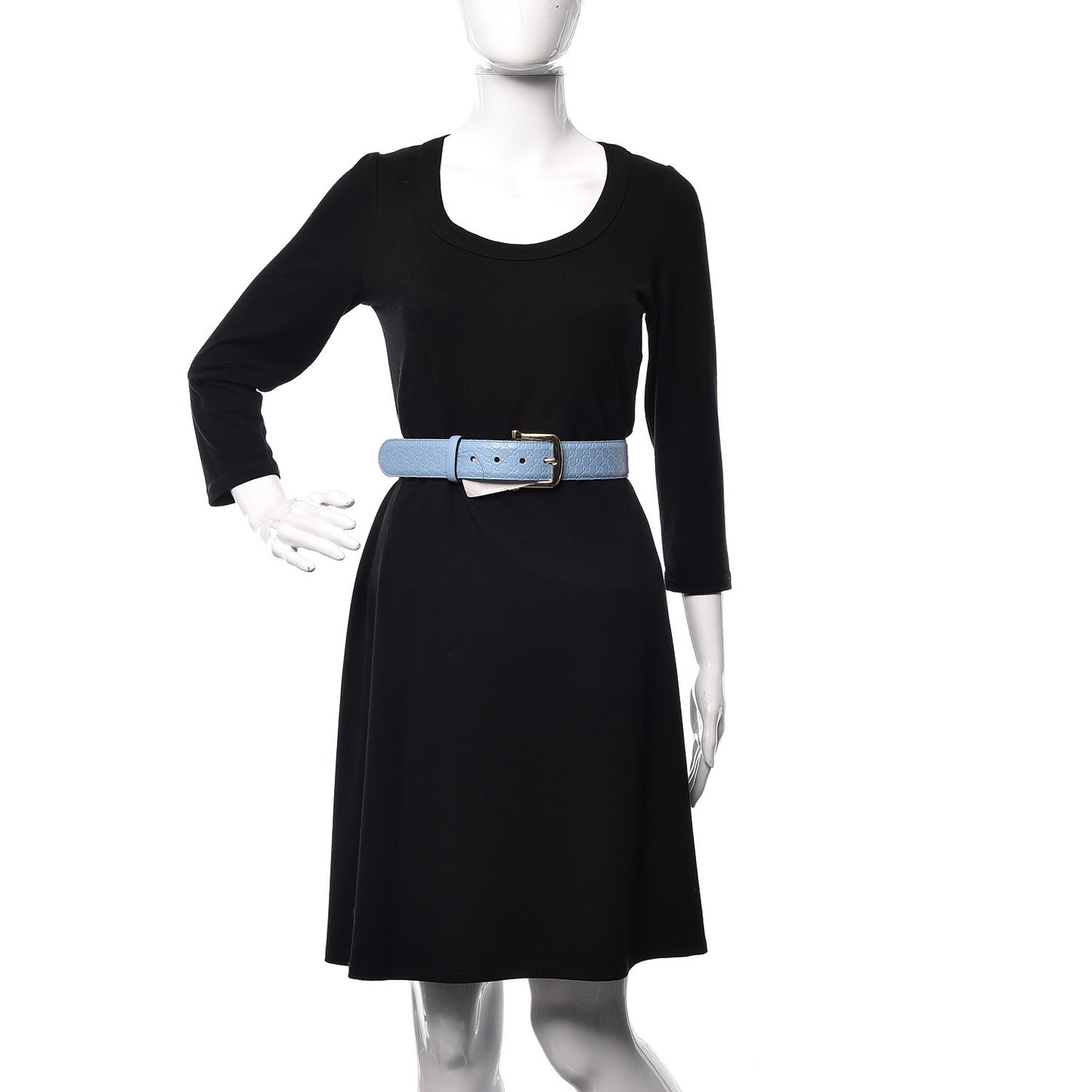Soft Microguccissima Margaux Calfskin Belt 120 48 Mineral Blue