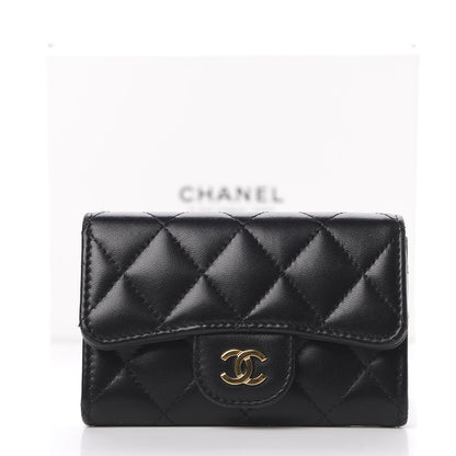 Chanel Lambskin Quilted Flap Card Holder Black 10 of 10