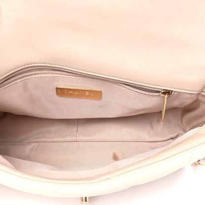 Chanel Goatskin Quilted Medium Chanel 19 Flap Beige 4 of 5