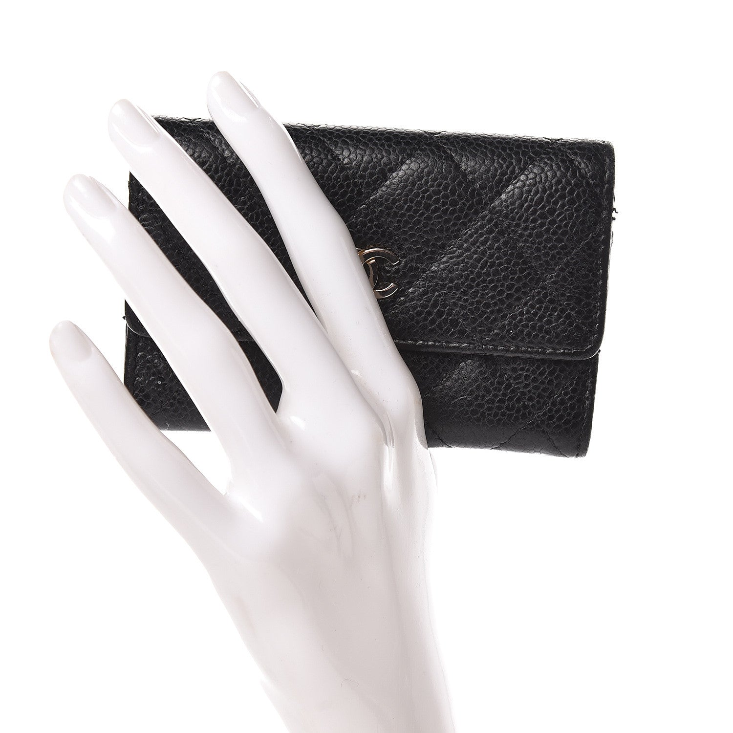 Chanel Caviar Quilted Flap Card Holder Black 2 of 10