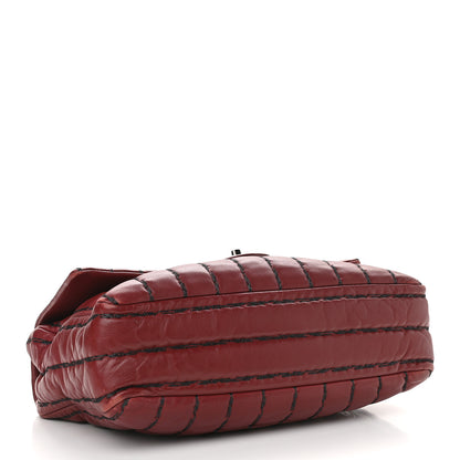 Chanel Lambskin Vertical Stitch Jumbo Single Flap Dark Red 4 of 10