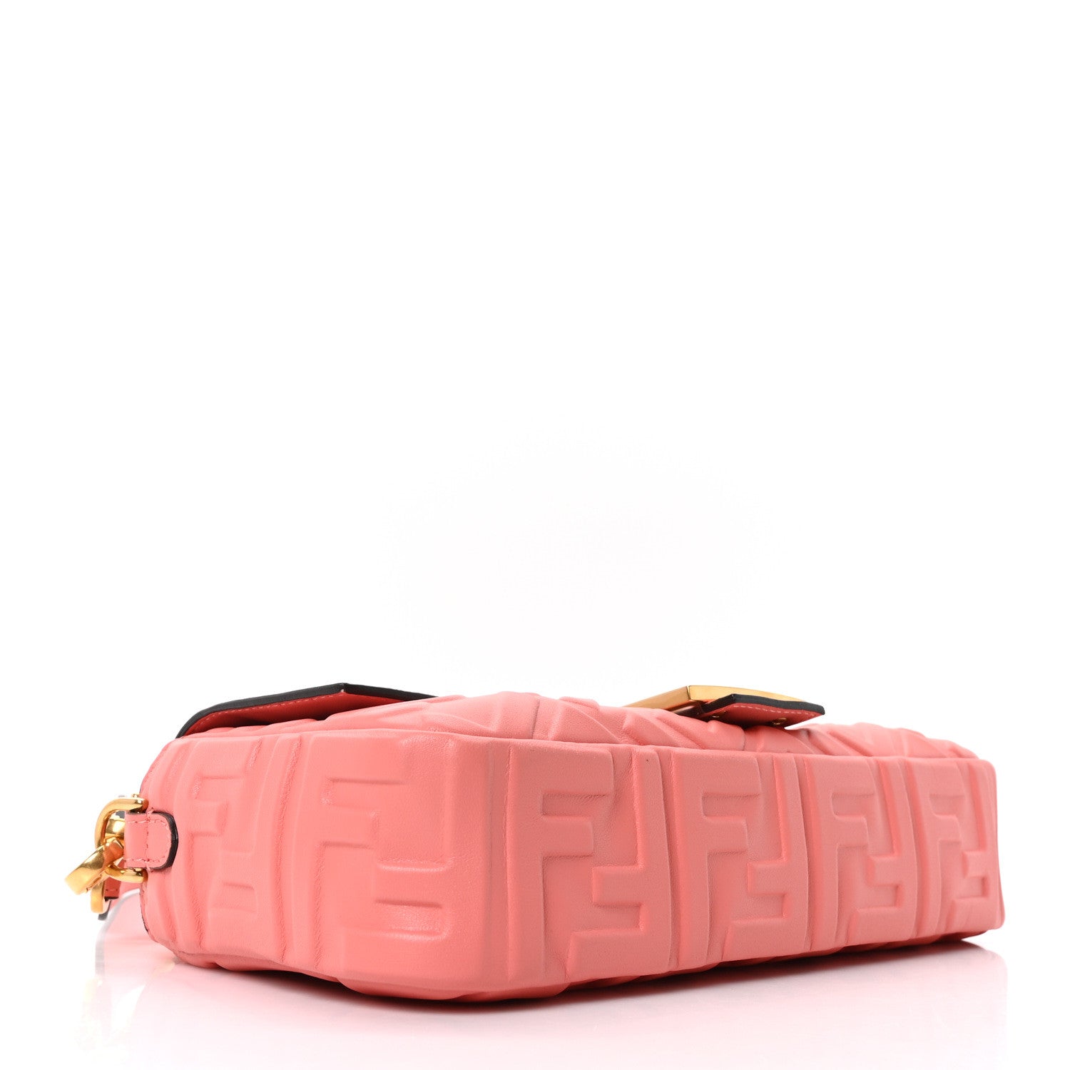 Fendi Nappa FF 1974 Embossed Baguette Rosa Pesca 4 of 9