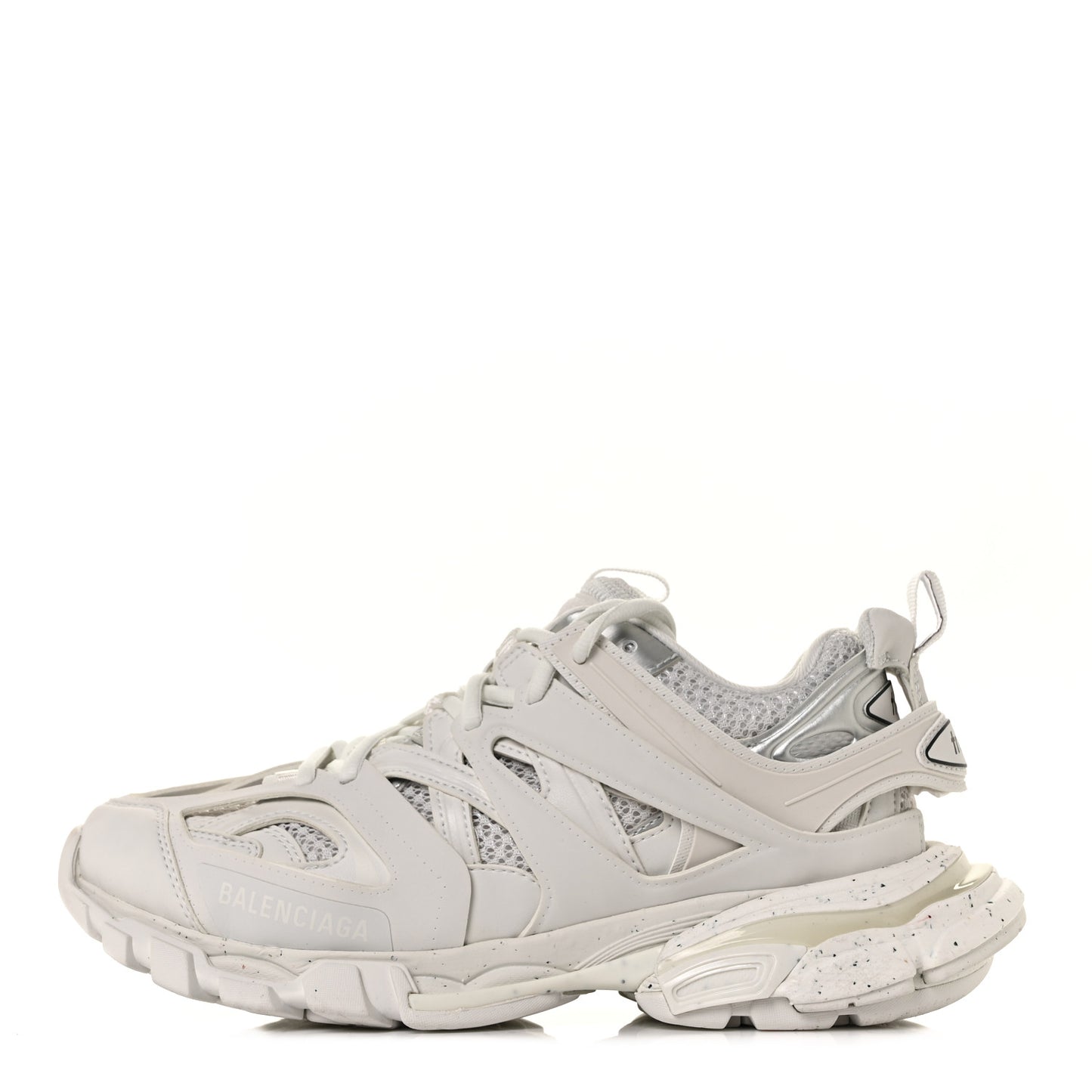 Rubber Mesh Fabric Monocolor Recycled Sole Womens Track Sneakers 38 White