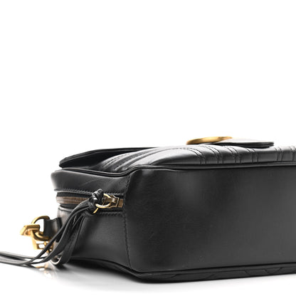 Gucci Calfskin Matelasse Sylvie Web Small GG Marmont Top Handle Shoulder Bag Black 9 of 11