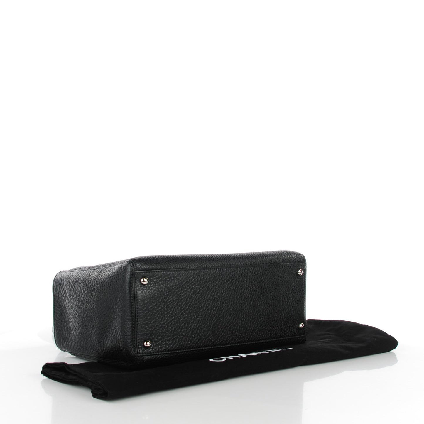 Calfskin Small Cerf Executive Shopper Tote Black