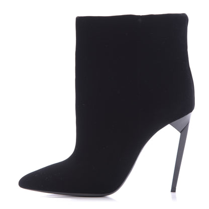 Saint Laurent Velvet Freja 105 Ankle Booties 36.5 Black 1 of 11