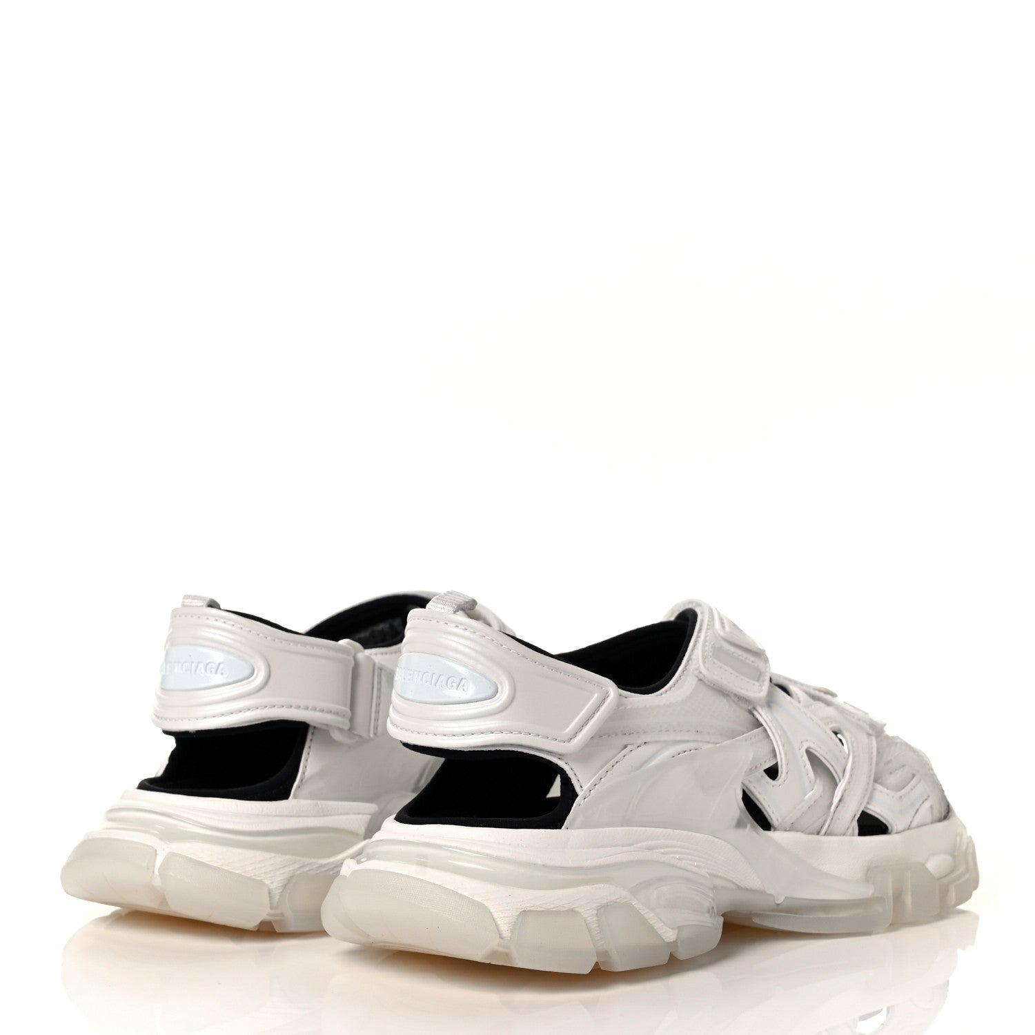 Balenciaga Neoprene Rubber Clear Sole Womens Track Sandals 37 White Black 4 of 8
