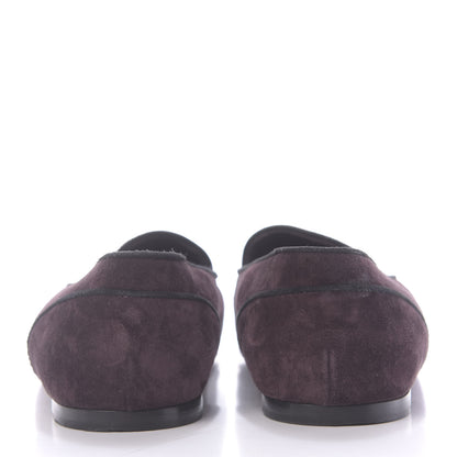 Chanel Suede Calfskin Womens Mocassin CC Flats 41.5 Purple 5 of 12