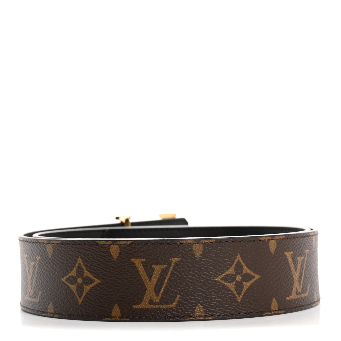 Calfskin Monogram 40mm LV Initiales Reversible Belt 85 34 Black