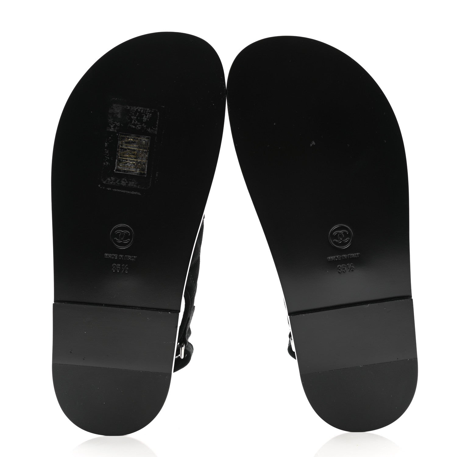 Chanel Mixed Fibers Velcro Dad Sandals 35.5 Black 5 of 9