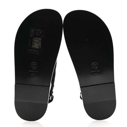Chanel Mixed Fibers Velcro Dad Sandals 35.5 Black 5 of 9