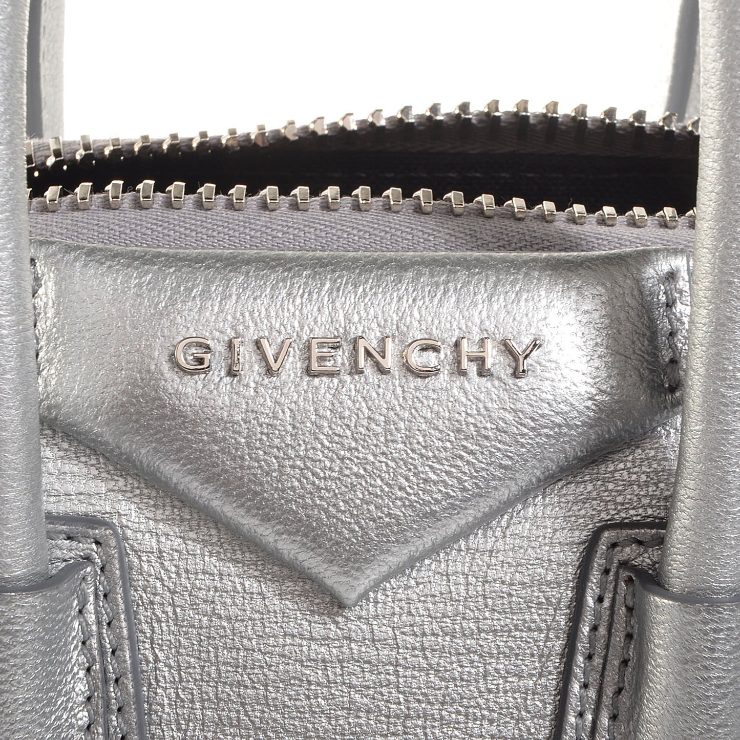 Sugar Goatskin Mini Antigona Silver