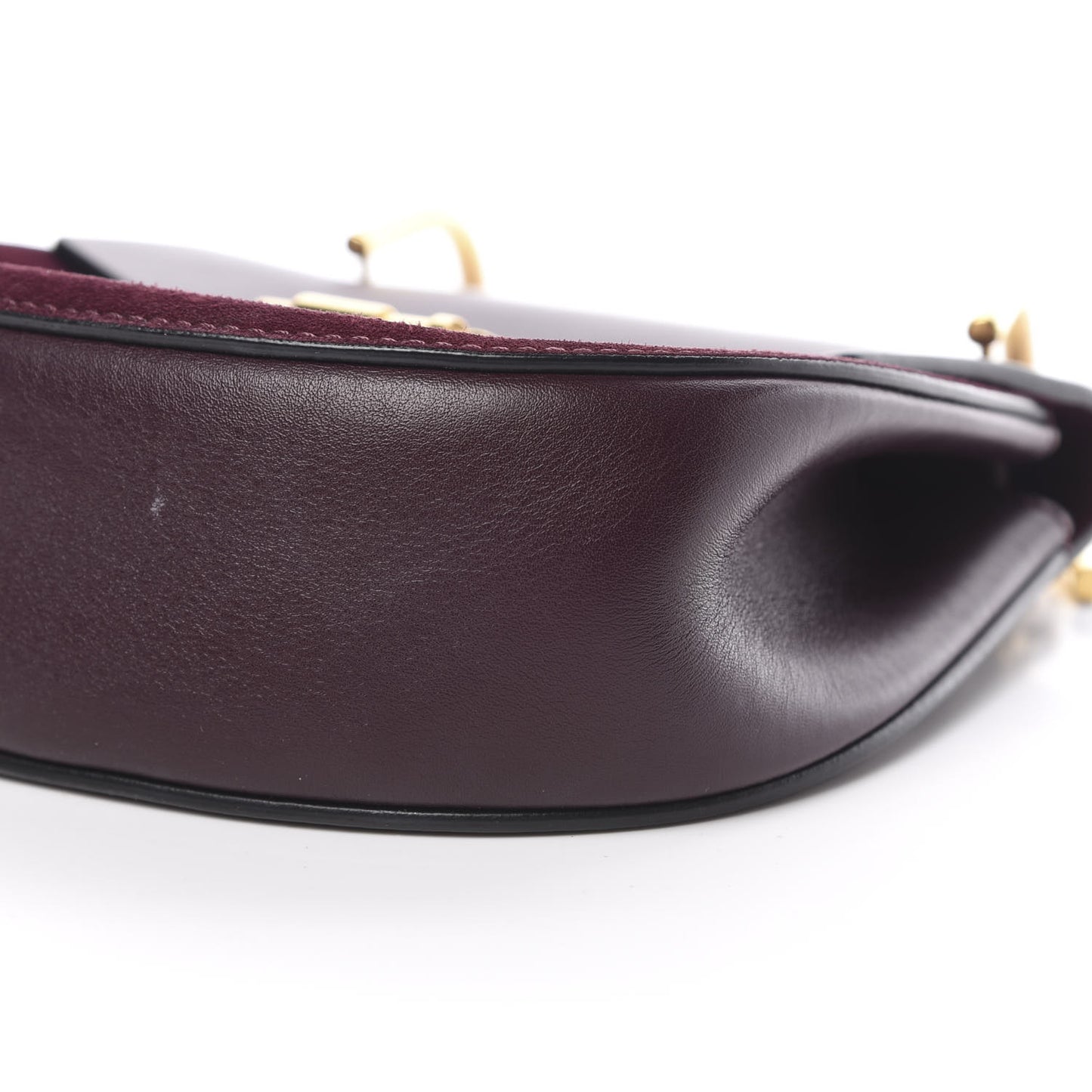Suede Smooth Calfskin Mini Drew Shoulder Bag Dark Purple