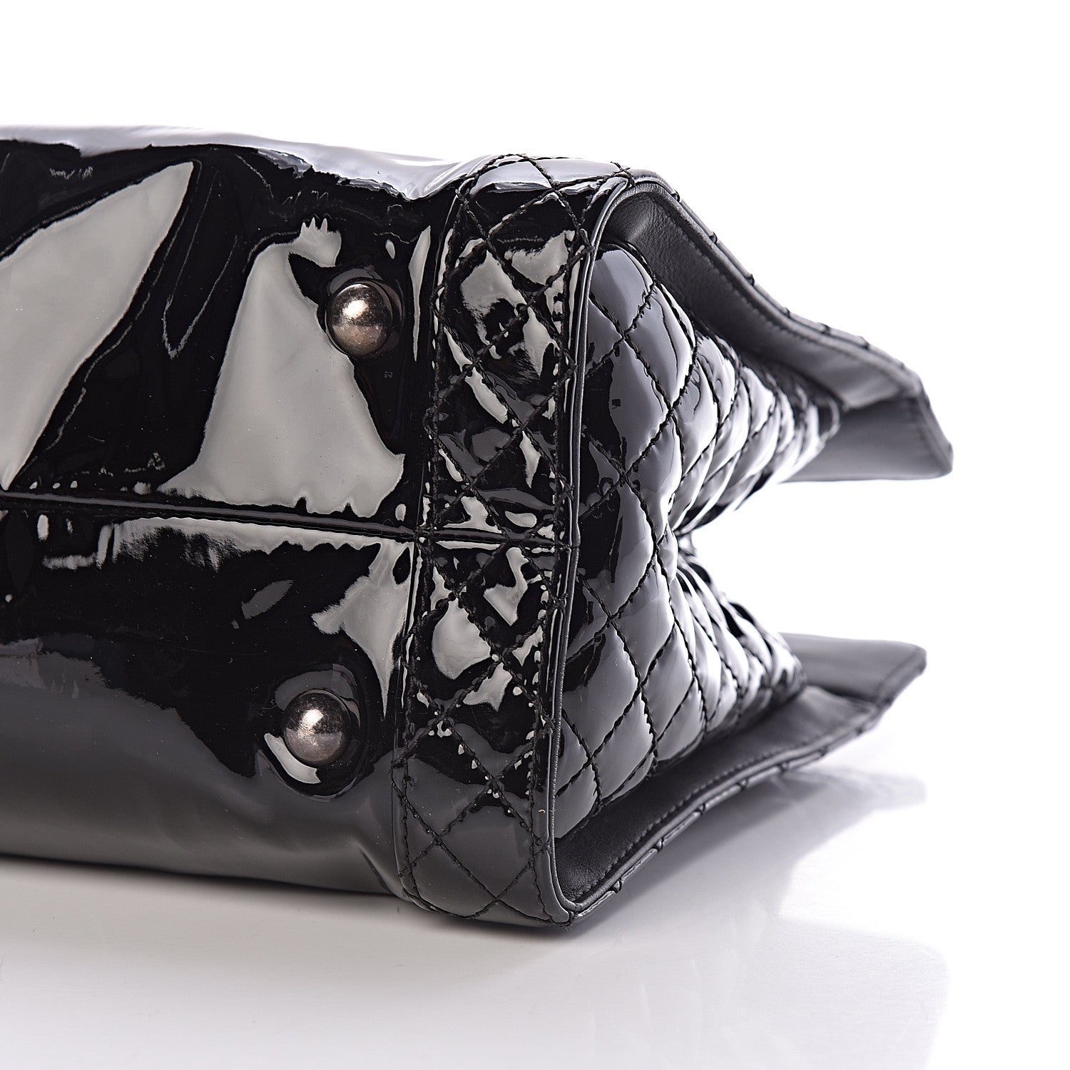 Chanel Patent Quilted Reverso Boy Tote Black 10 of 11