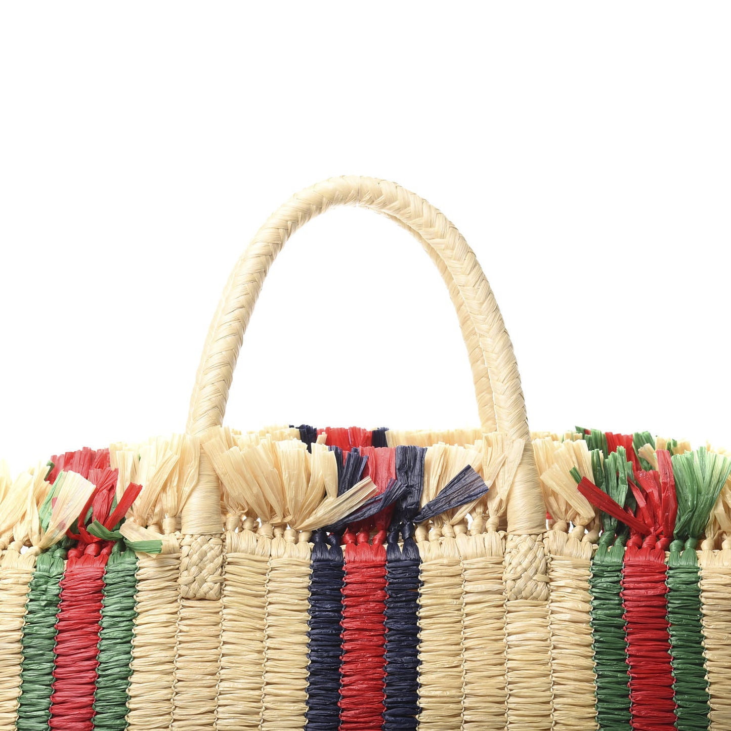 Raffia Linen Web Cestino Tote Bag
