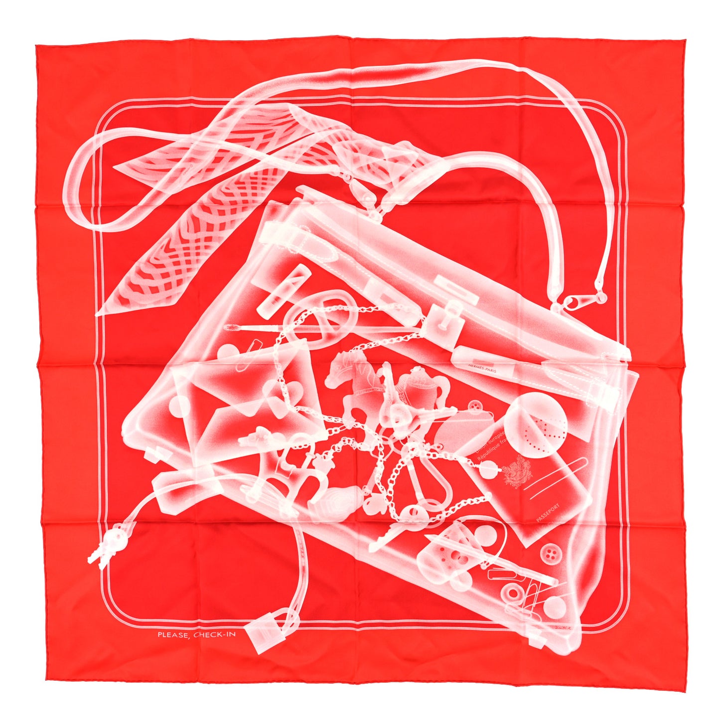 Silk Please Check In Scarf 90