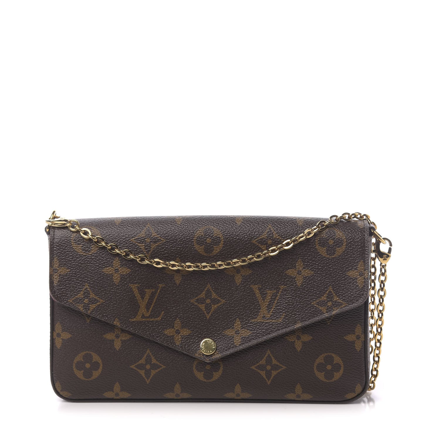 Monogram Pochette Felicie Chain Wallet Fuchsia