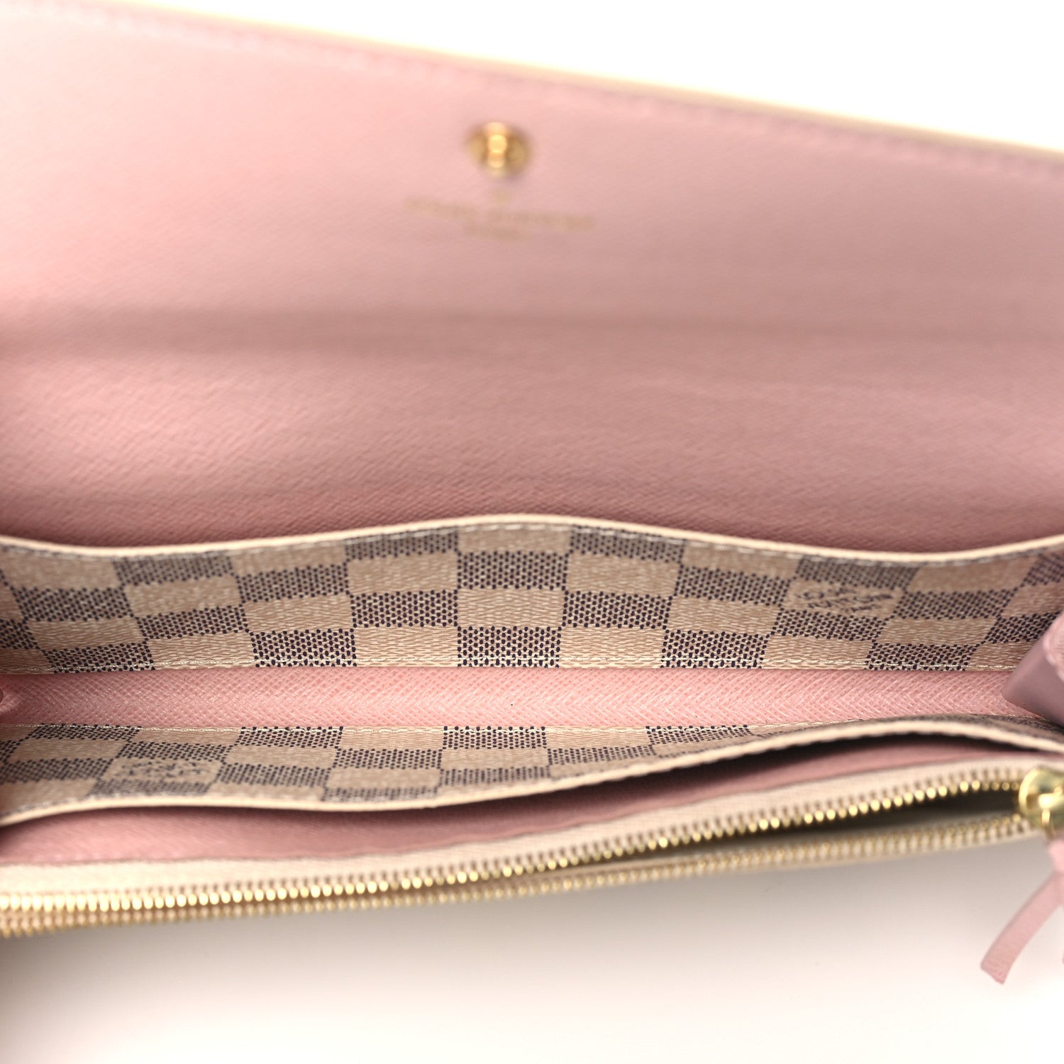 Louis Vuitton Damier Azur Emilie Wallet Rose Ballerine 5 of 12