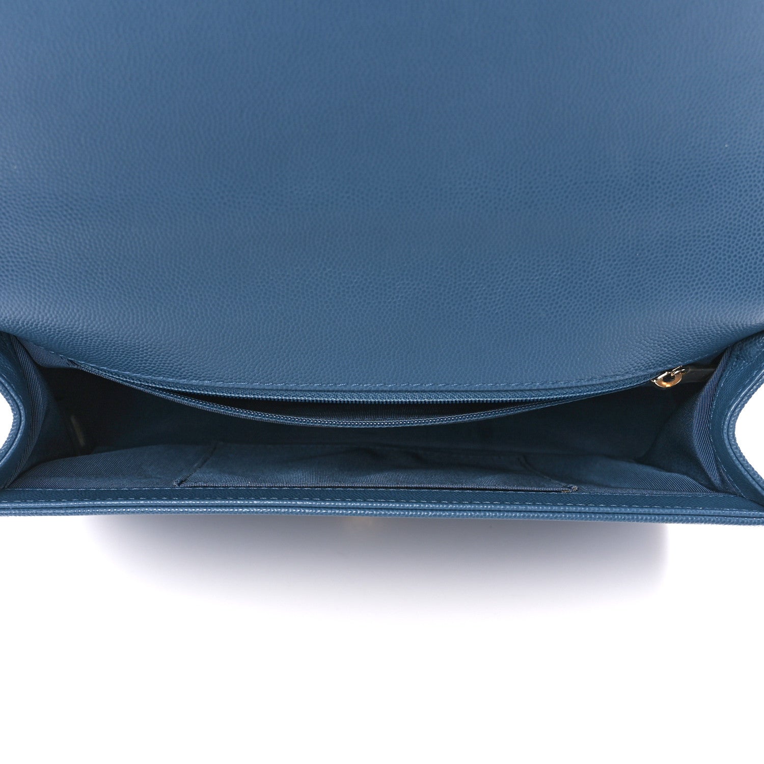 Chanel Caviar Chevron Quilted New Medium Boy Flap Blue 5 of 11