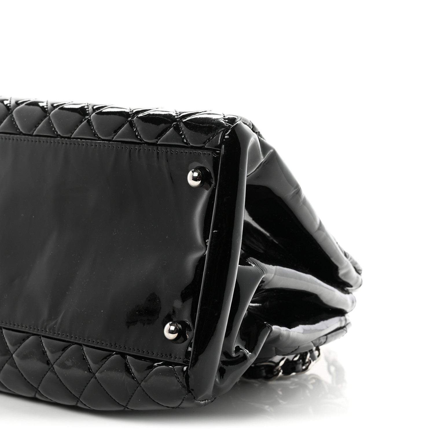 Chanel Patent Quilted Large Just Mademoiselle Bowling Bag Black 10 of 10